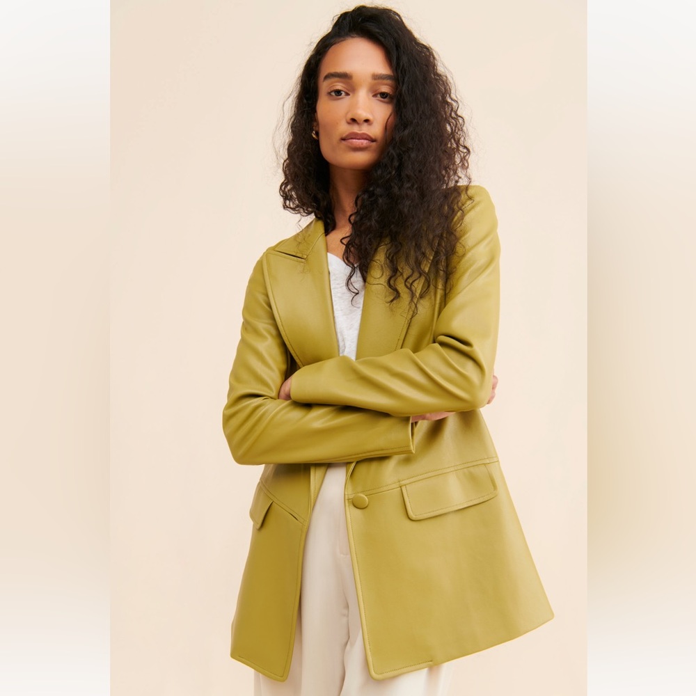 vegan leather blazer